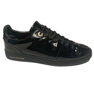 Louis Vuitton Frontrow Sneakers EU 39 US 9 Black Leather Low Top Lace Up Shoes